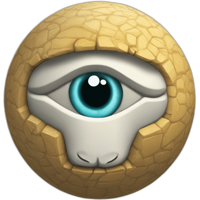 3d sphere with a cartoon Llama skin texture with Eye of Horus emoji