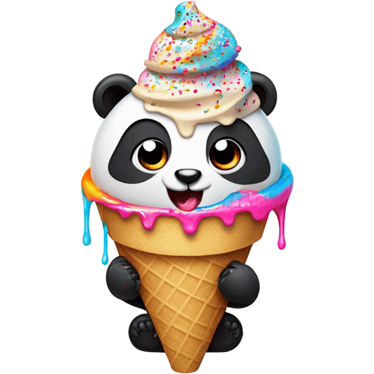 Panda eating ice cream emoji