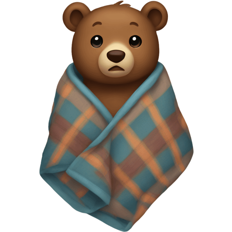 bear cozy in blanket emoji