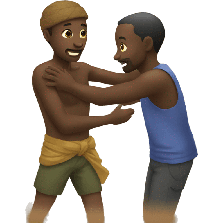 an african man saving another african man emoji