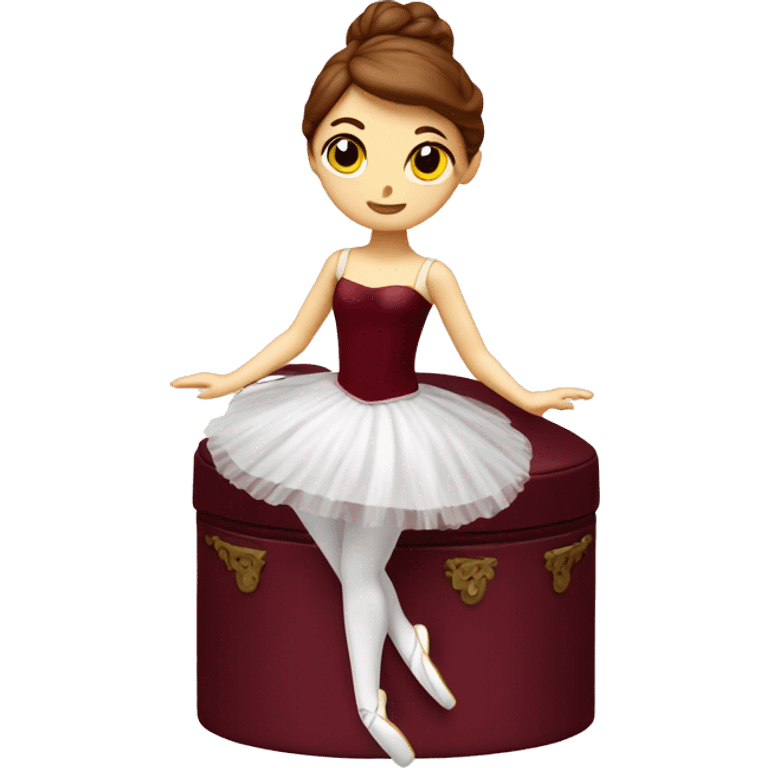 burgundy music box with white ballerina standing back emoji