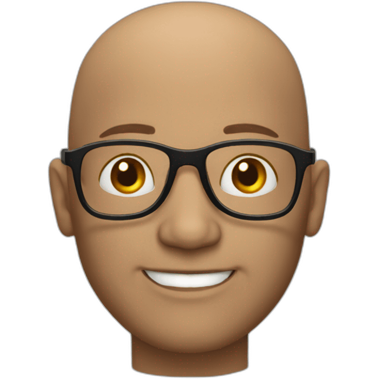 Bald white middle age man with glasses emoji