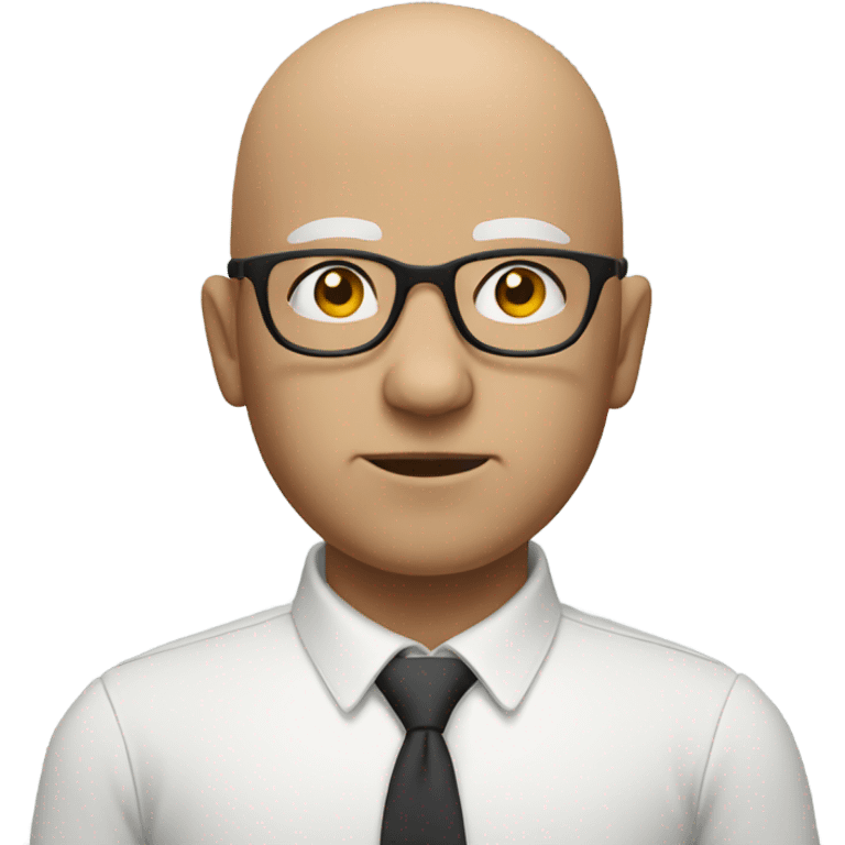 bald man with glasses portrait emoji