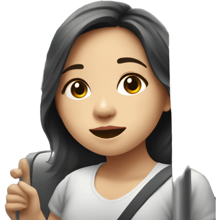 cute thai girl on a metro train emoji