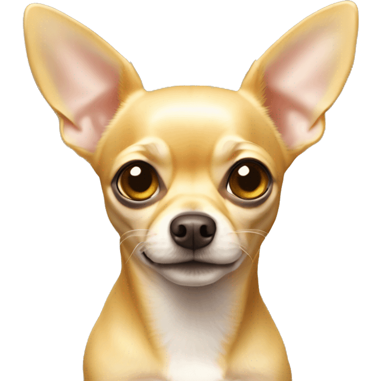 Yellow Chihuahua with light brown nose and hazel eyes and floppy ears emoji