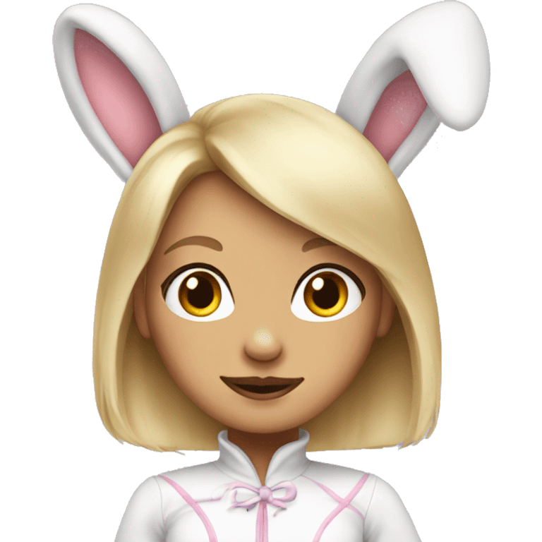 blonde girl in a bunny costume  emoji