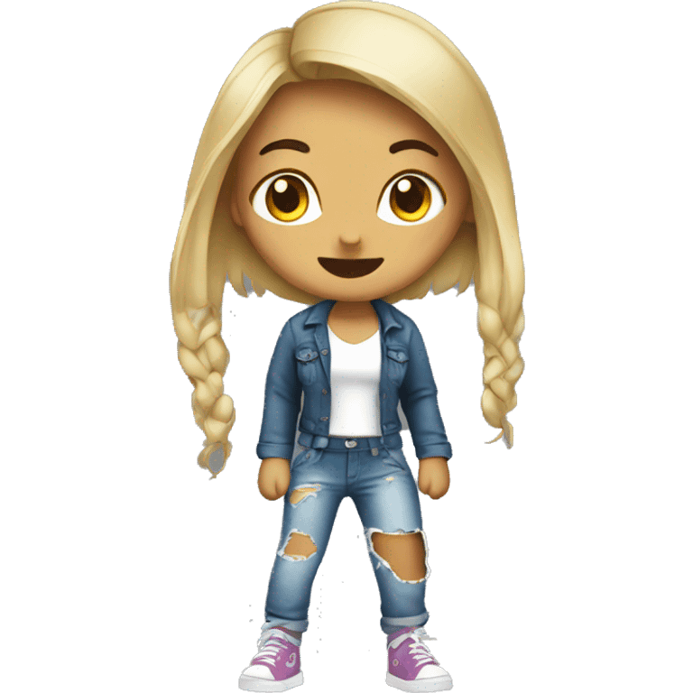 Girl with ripped pants emoji