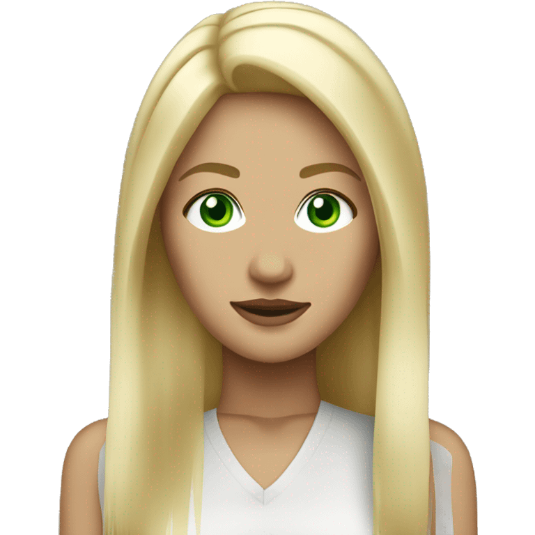 blonde woman green eyes straight hair emoji