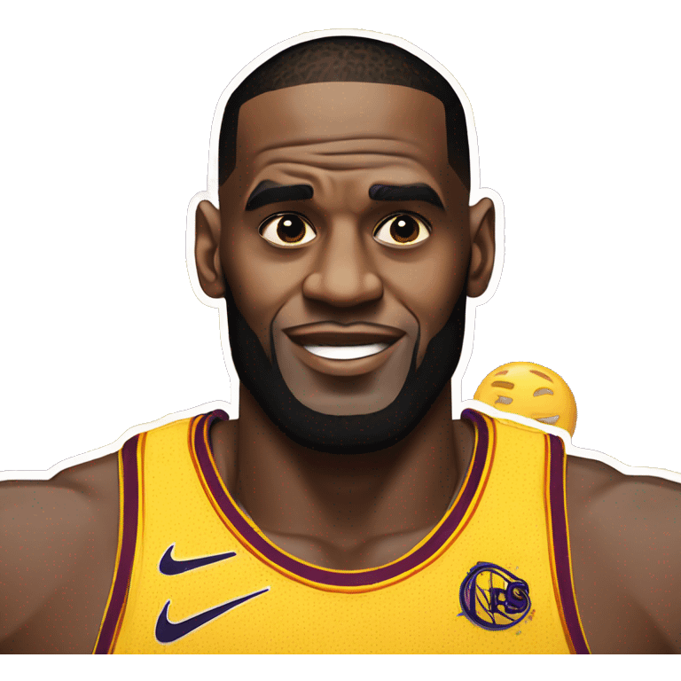 Lebron James as the sun emoji