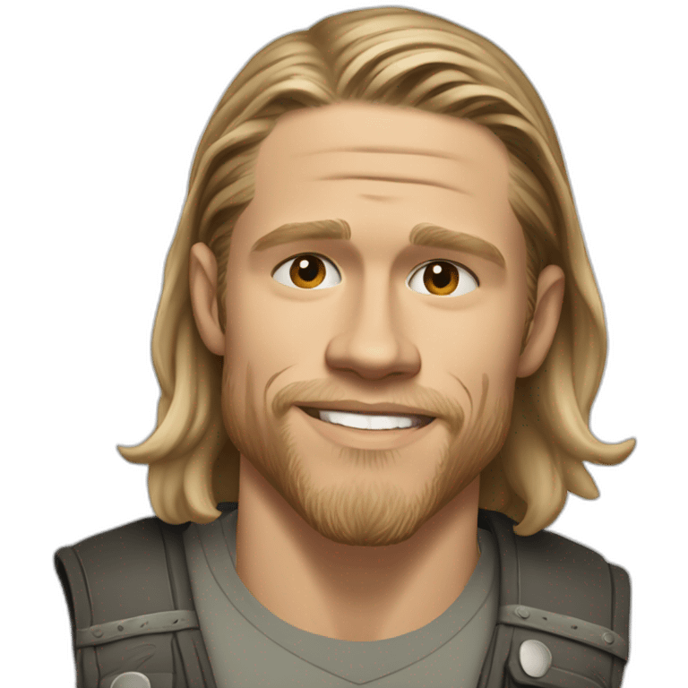 charlie hunnam smiling cartoon wearing henley emoji