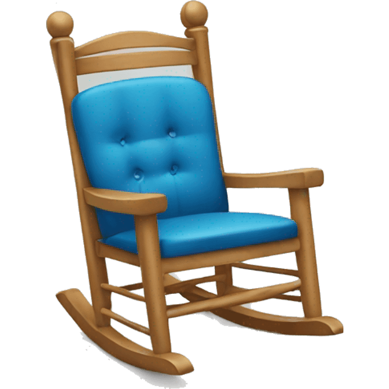 rocking chair  with blue custion emoji