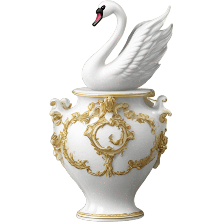 Rococo elegant swan vase emoji