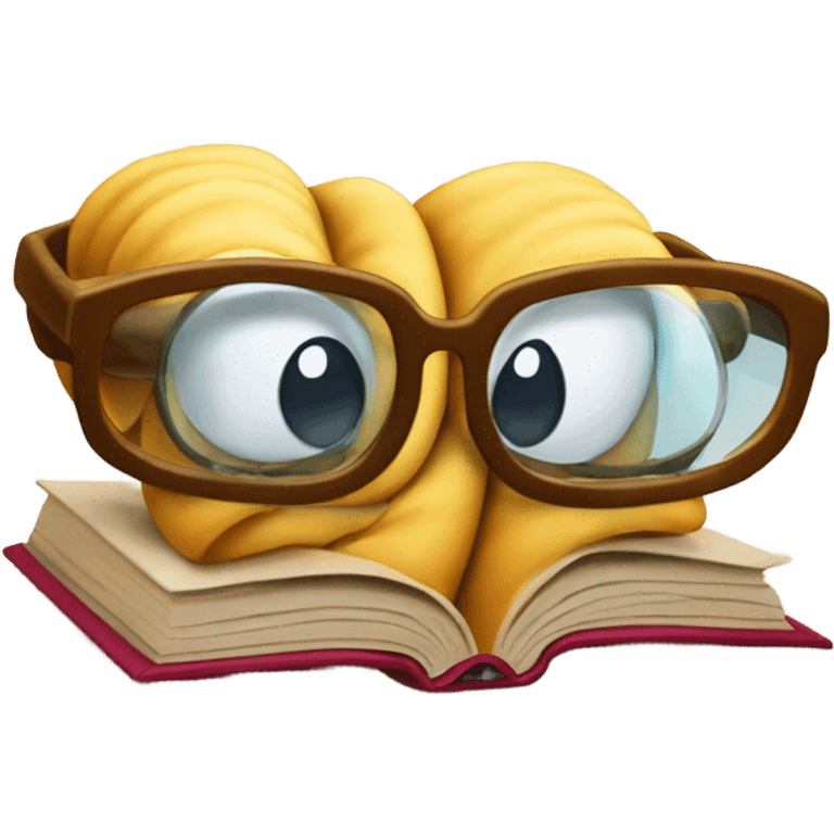 Book worm reading emoji