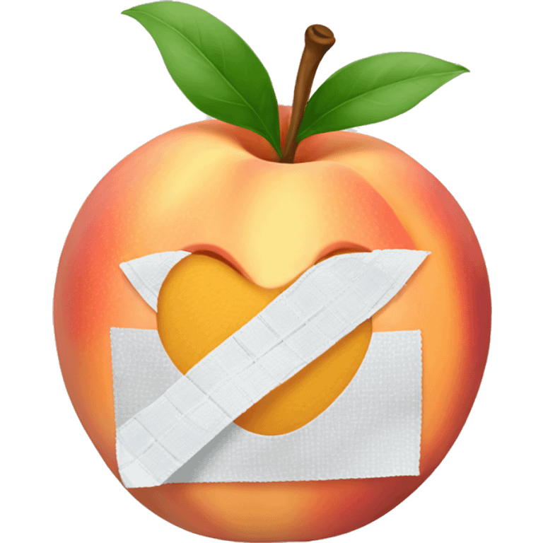 A peach with a bandaid  emoji