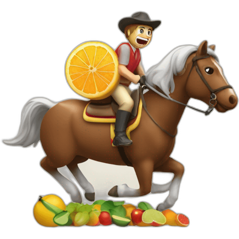 Jinete y caballo saltando un obstáculo emoji