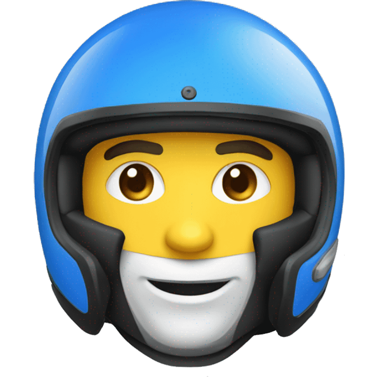 Capacete de moto com a cor azul emoji