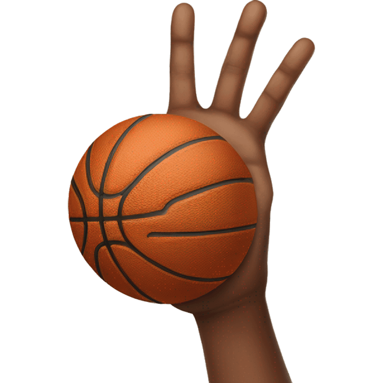 A hand throws a basketball emoji