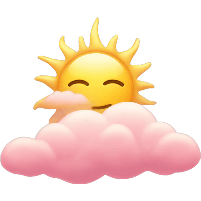 Sun with light pink clouds  emoji