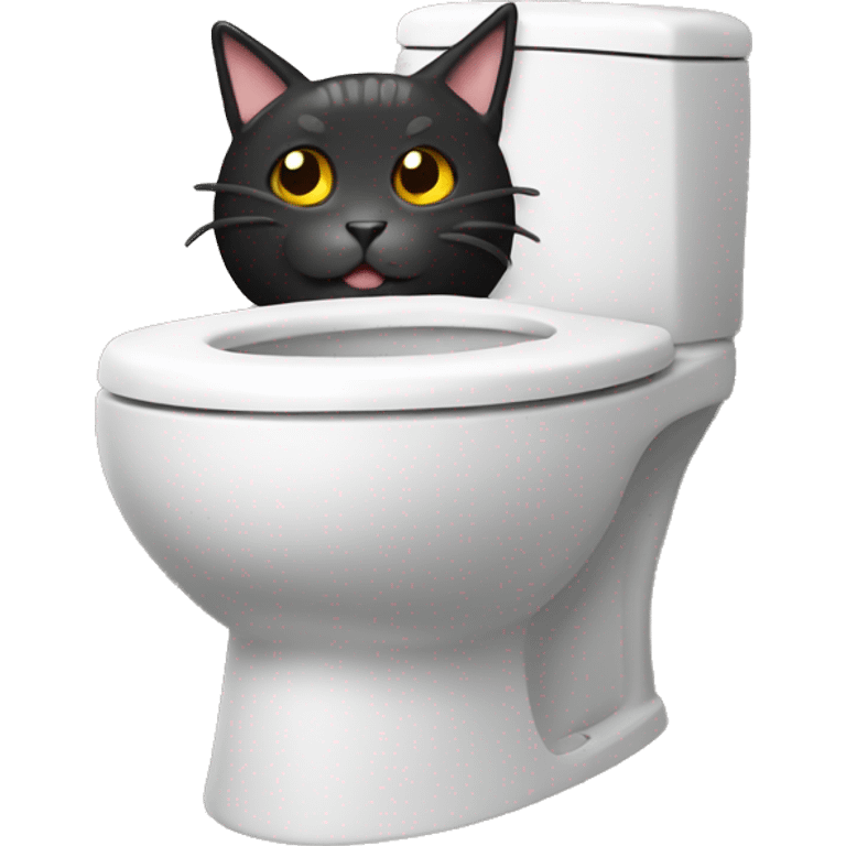 Toilet with a cat's head emoji