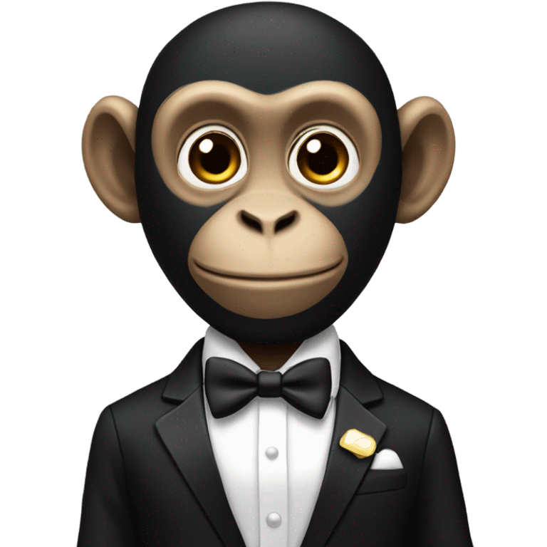 A monkey in a tuxedo  emoji