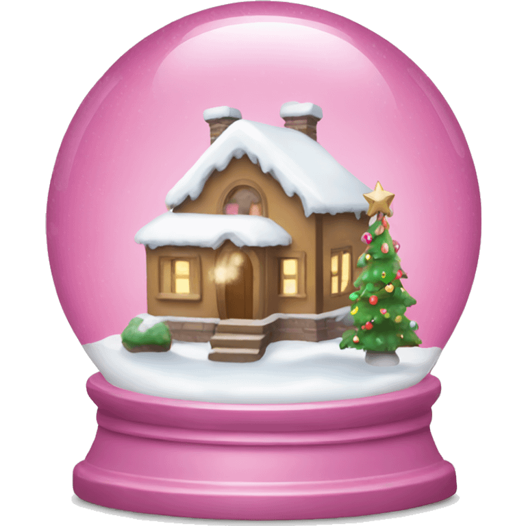 Pink Christmas snow globe  emoji