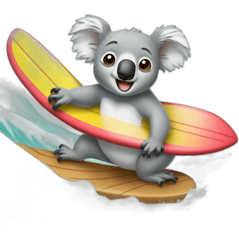 Koala qui surf emoji