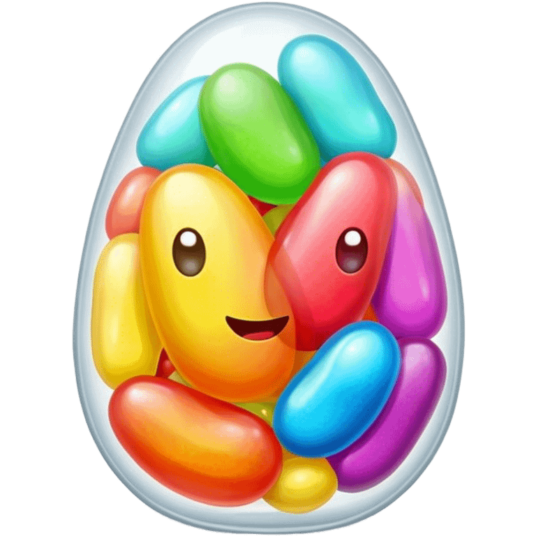 Happy jelly bean emoji