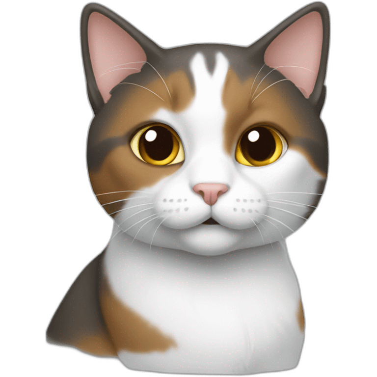 cat tricolor white gray a little brown emoji