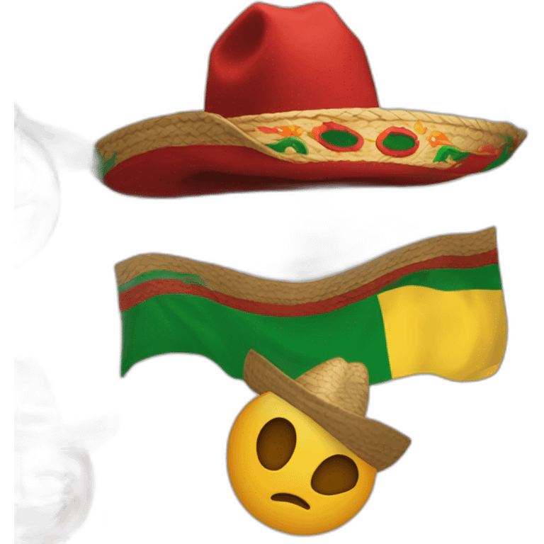 drapeau espagnol avec un chapeau mexicain emoji