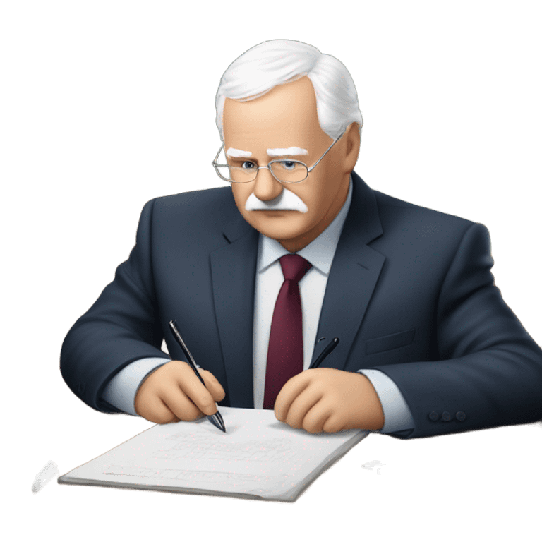 Václav Klaus steals pen emoji