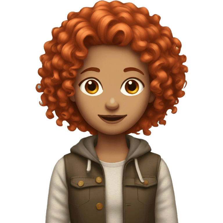 Girl with curly red hair  emoji