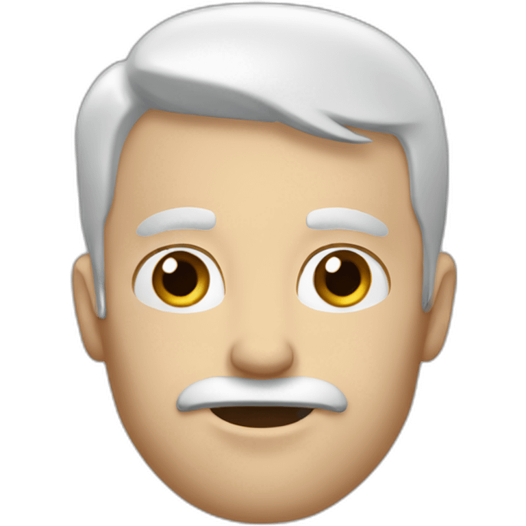 white man hands on the chin emoji