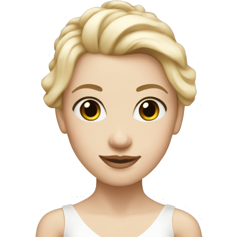 ballerina with white dress blonde hair bright skin emoji