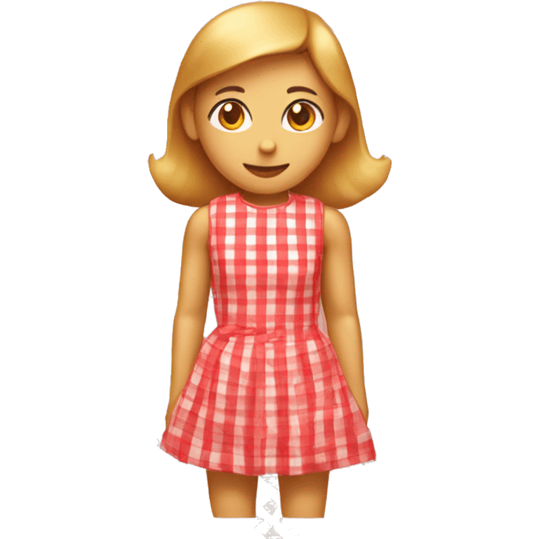 Red and white gingham dress emoji