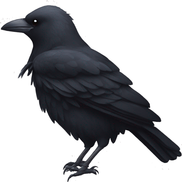 A corvid wearing a bow emoji