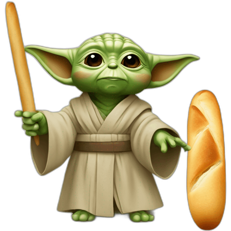 Yoda in France with baguette emoji