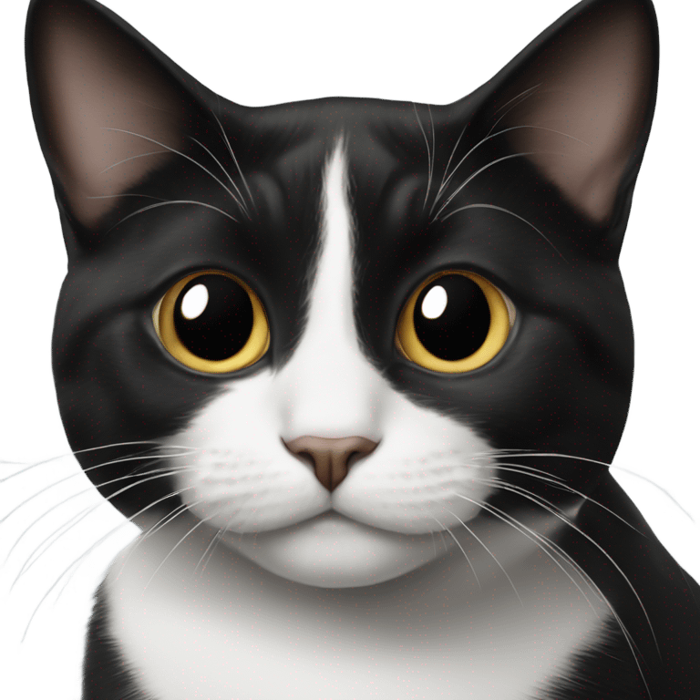 tuxedo cat with big nose emoji