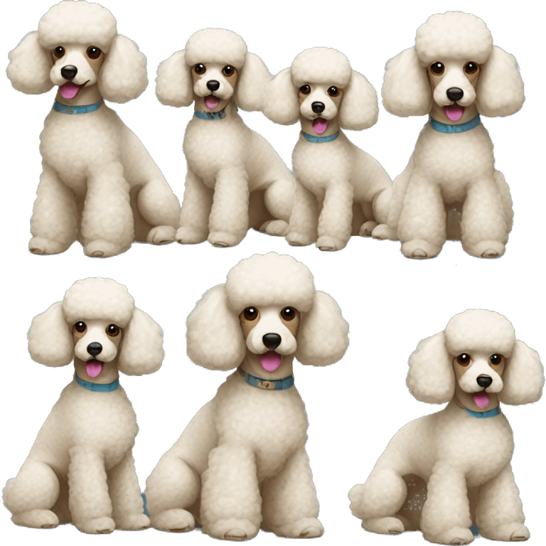 group of poodle dogs emoji