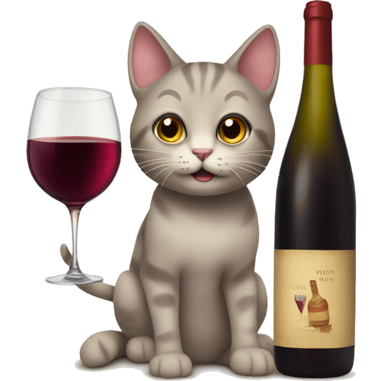 cat with wine emoji