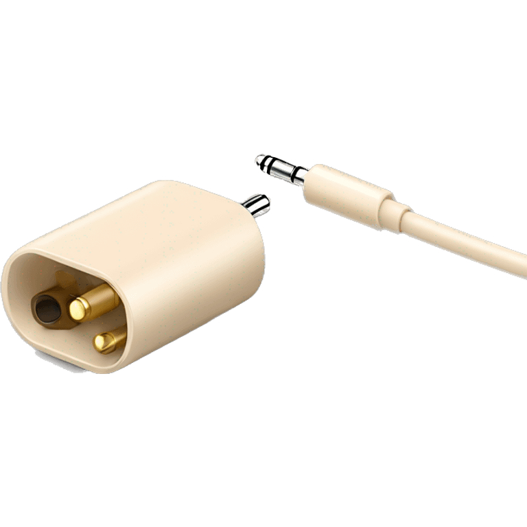 beige stereo adapter mini jack to big jack for headphones  emoji