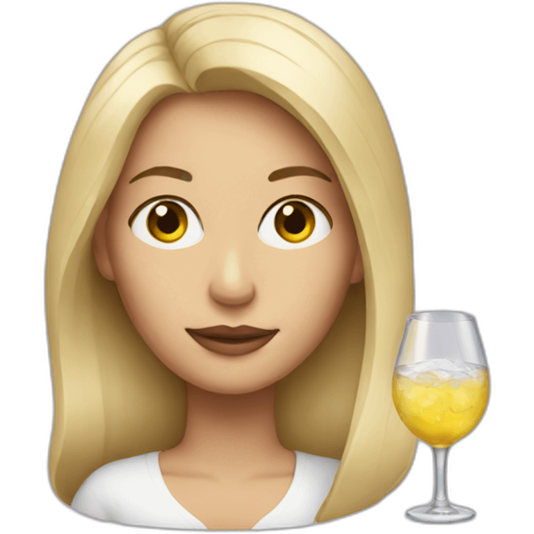 Blonde Woman with a vodka emoji