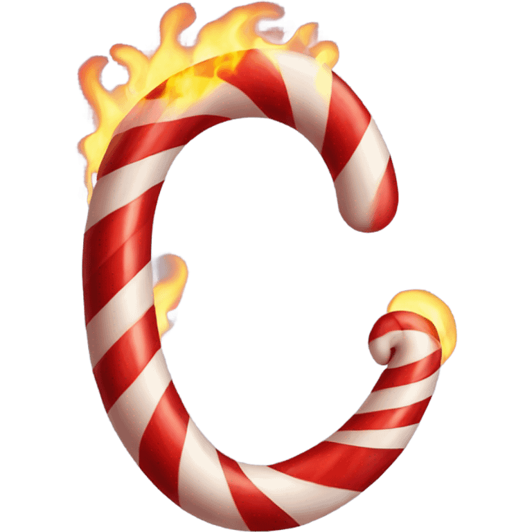 candy cane on fire emoji