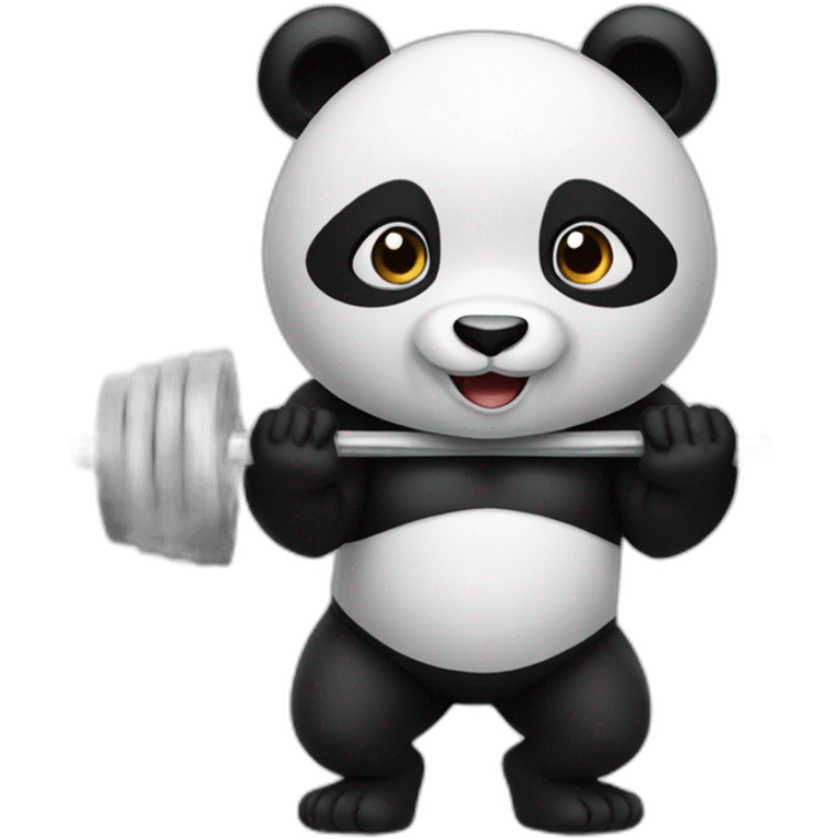 Panda who weightlifting  emoji