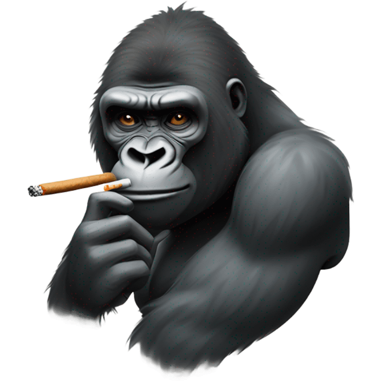 Gorilla smoking emoji