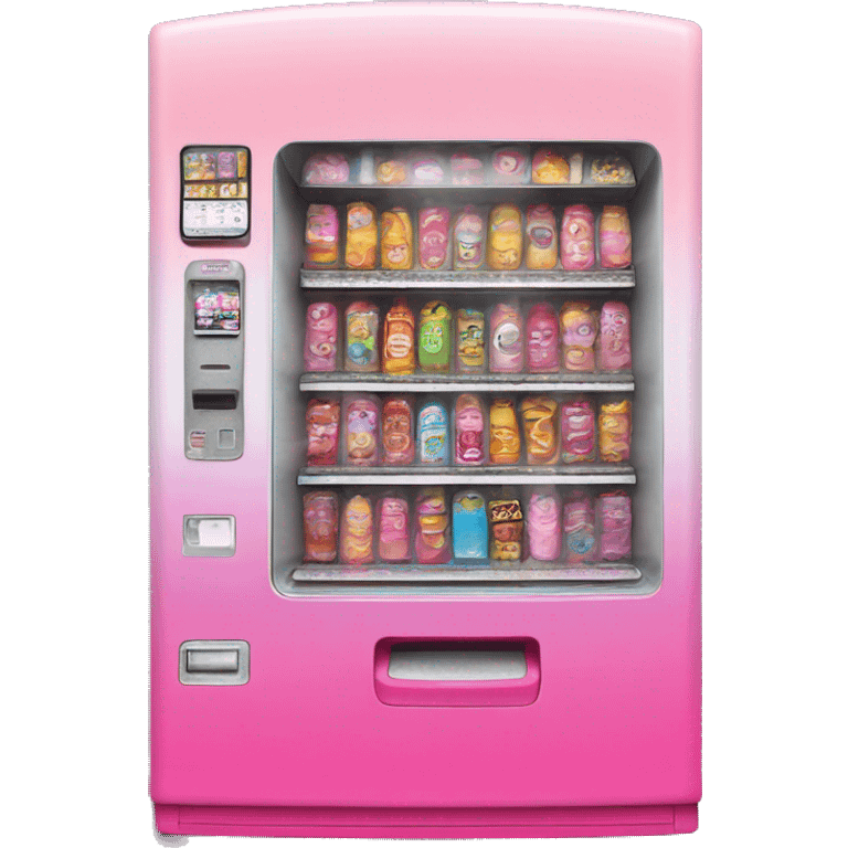 Pink ombre vending machine with glitter  emoji