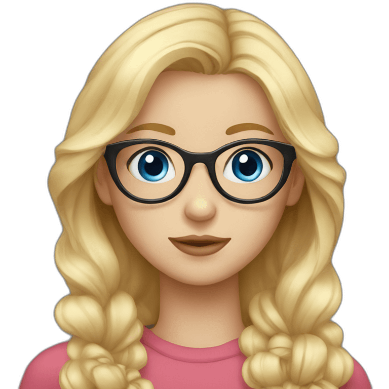 A Russian Girl with Blue eyes, Rose glasses and Blond hair emoji