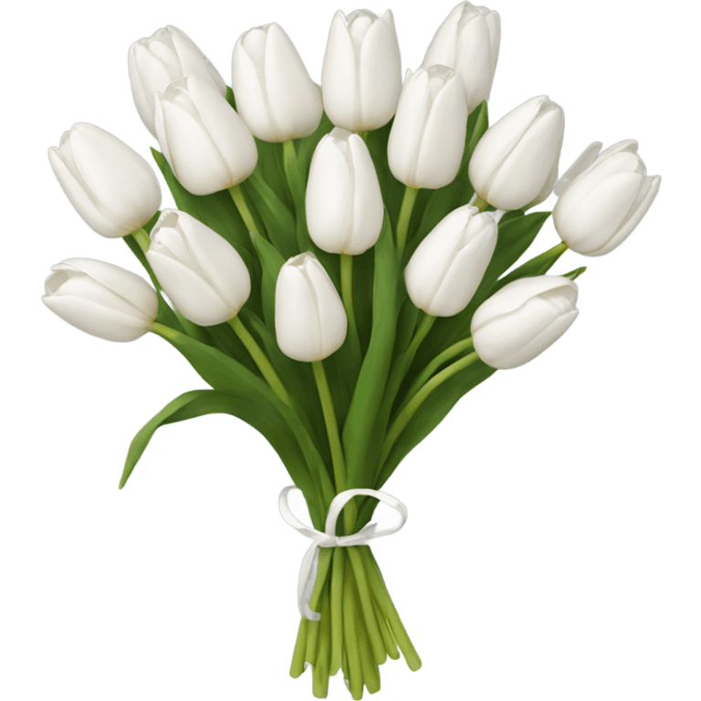 white tulip bouquet  emoji