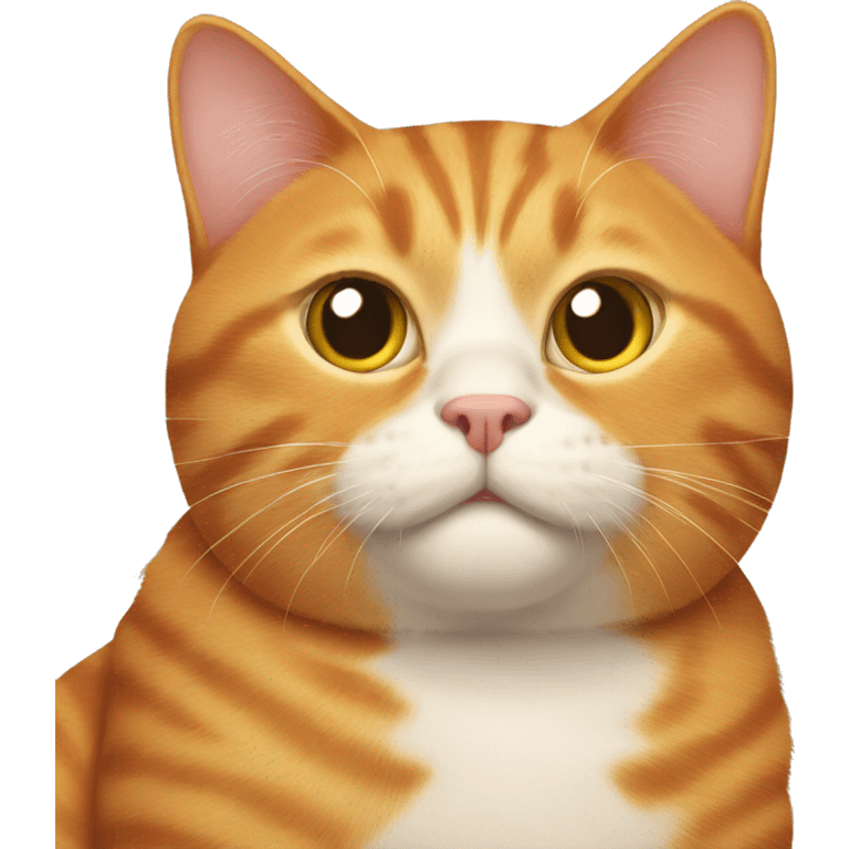 ginger cat with fat face emoji