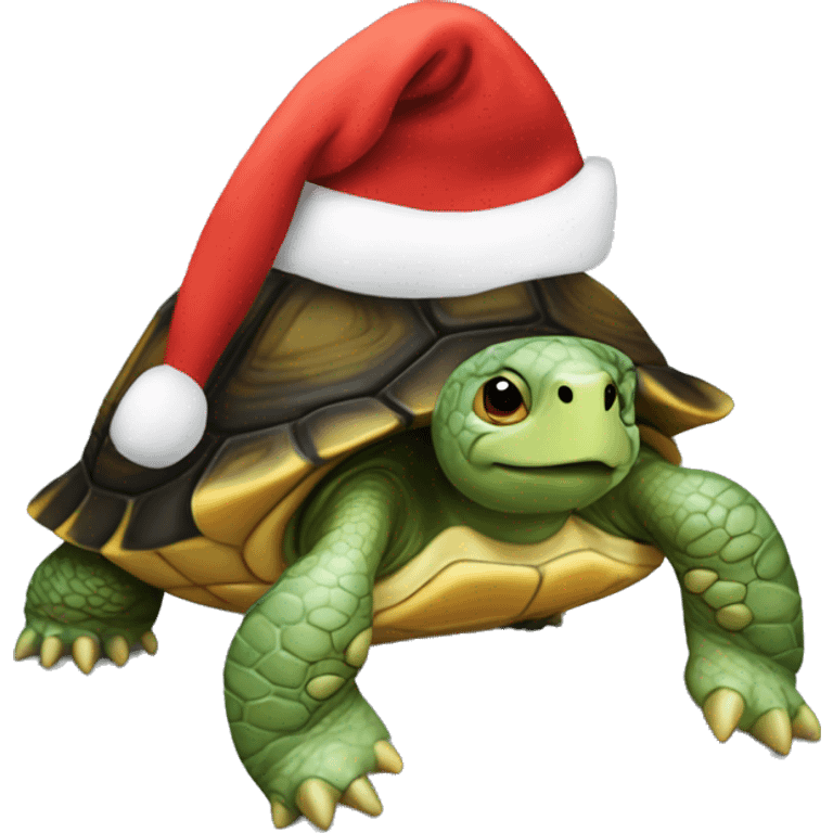 Turtle with santa’s hat. emoji