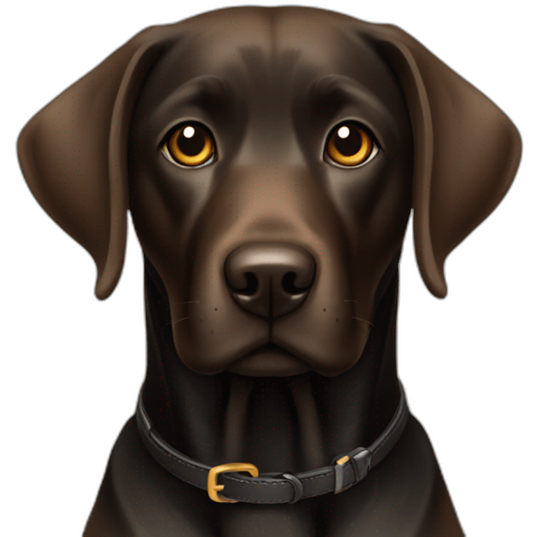 Black labrador with brown collar emoji